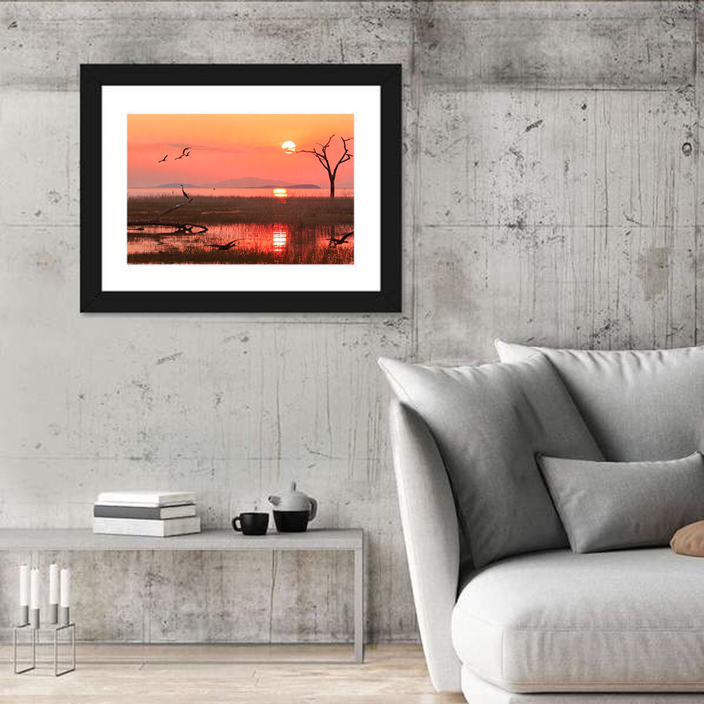 Lake Kariba Sunset Silhouette Wall Art