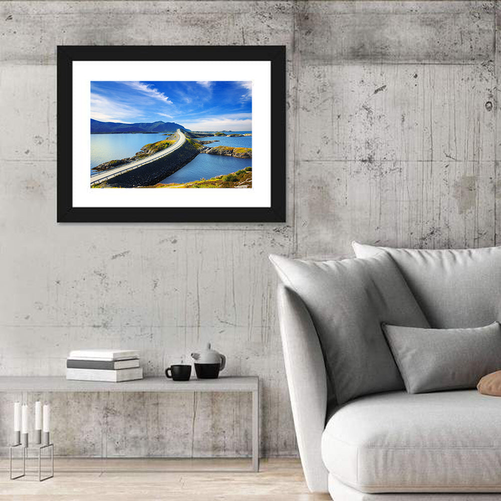 Atlantic Ocean Road, Norway Wall Art in a room, landscape