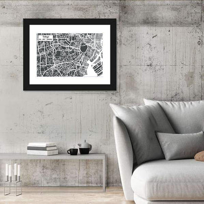 Tokyo City Map Wall Art