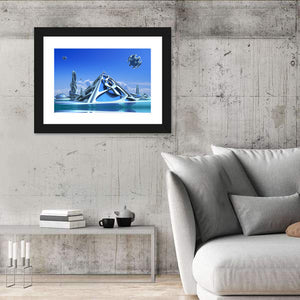 3D Futuristic City Wall Art