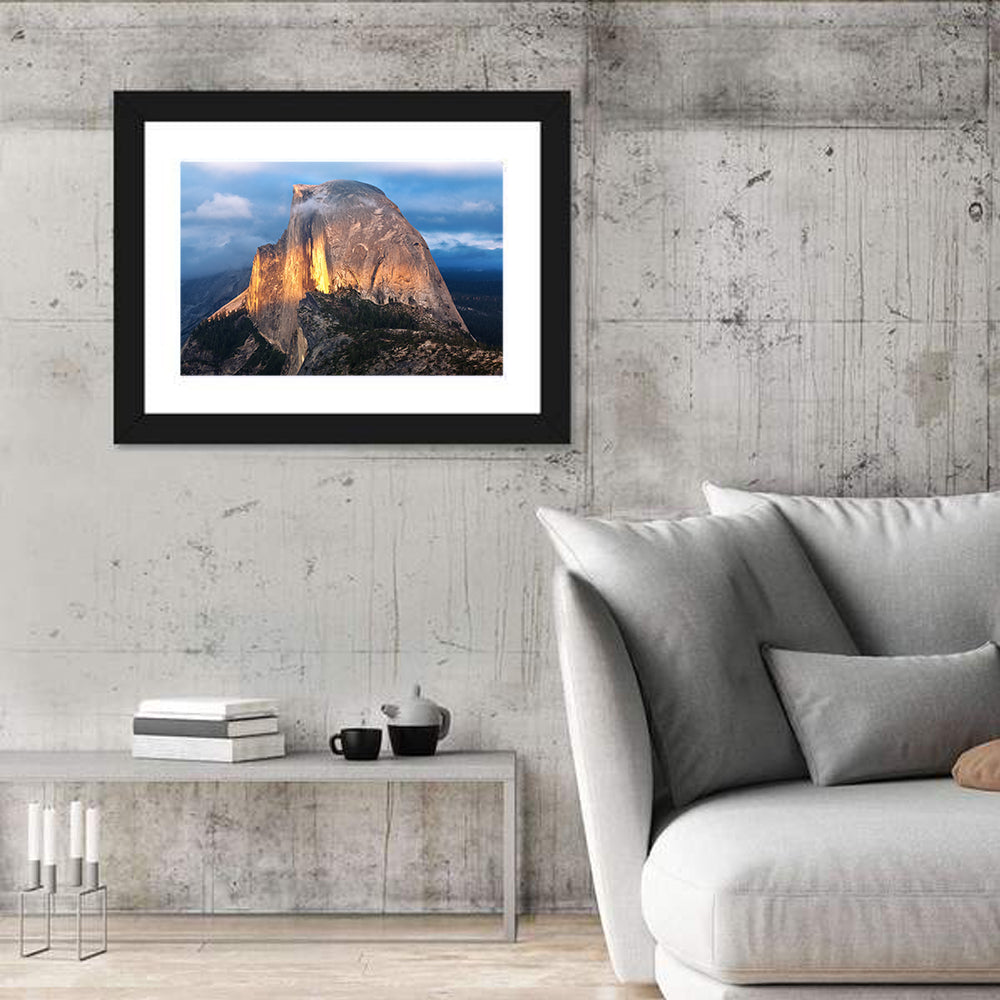Half Dome at Golden Hour Wall Art in a room, landscape