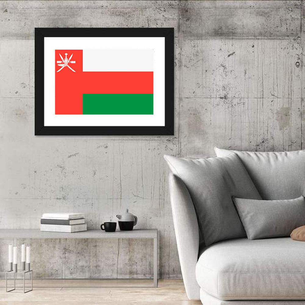 Oman Flag with Khanjar Emblem Wall Art
