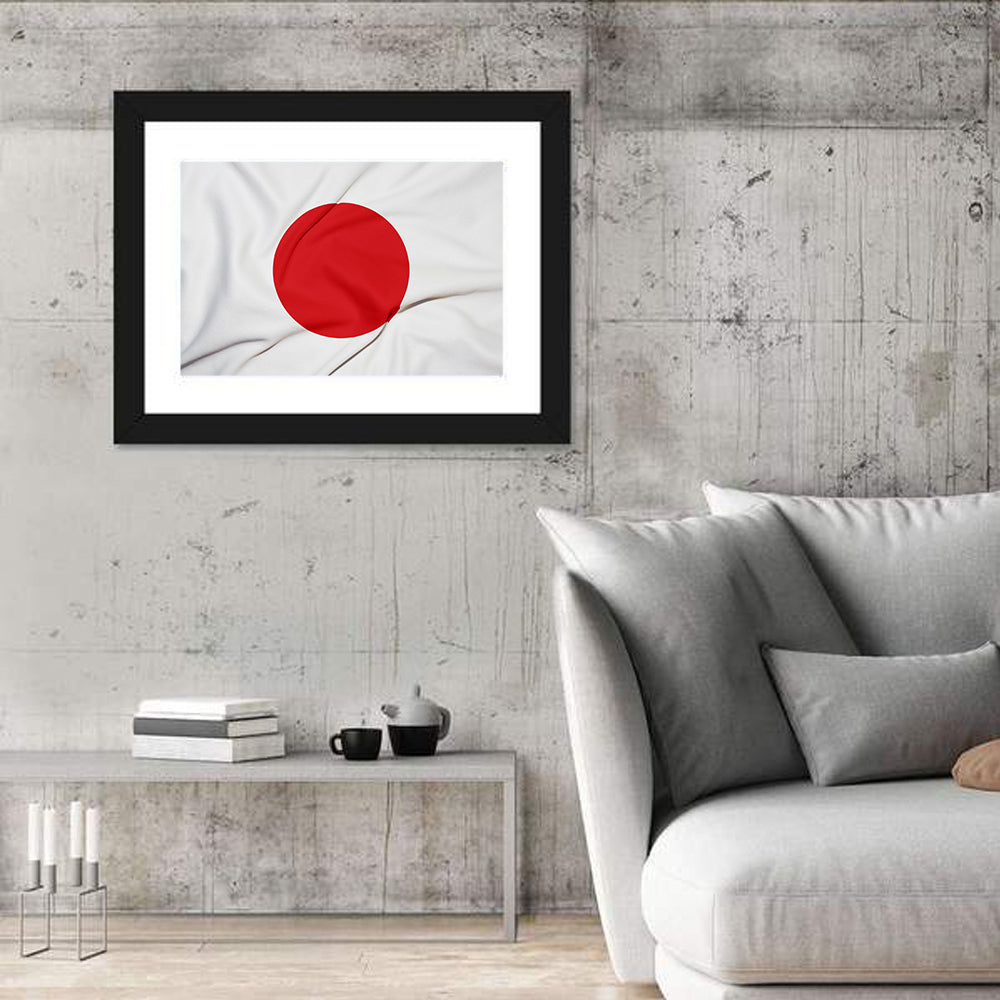 Japanese Flag Fabric Study Wall Art