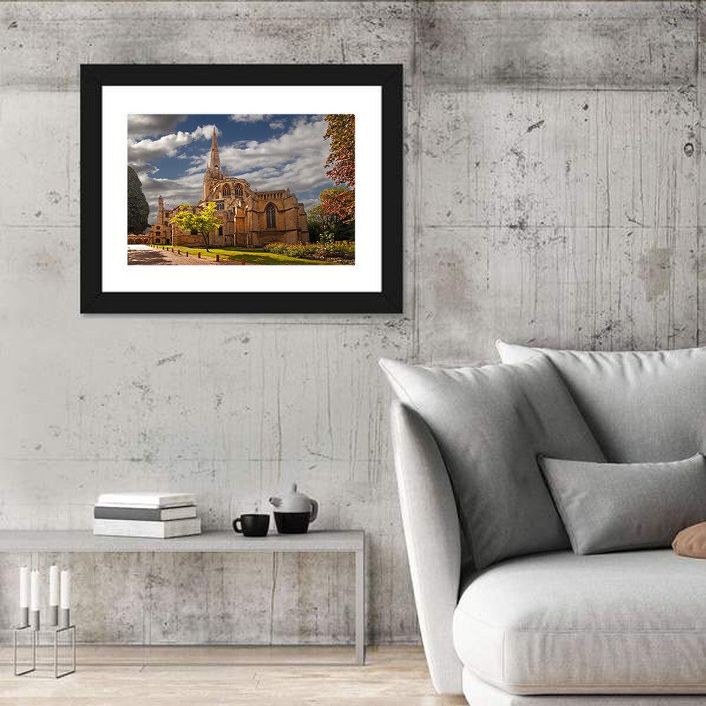 Peterborough Cathedral Low Angle View Wall Art in a room, landscape
