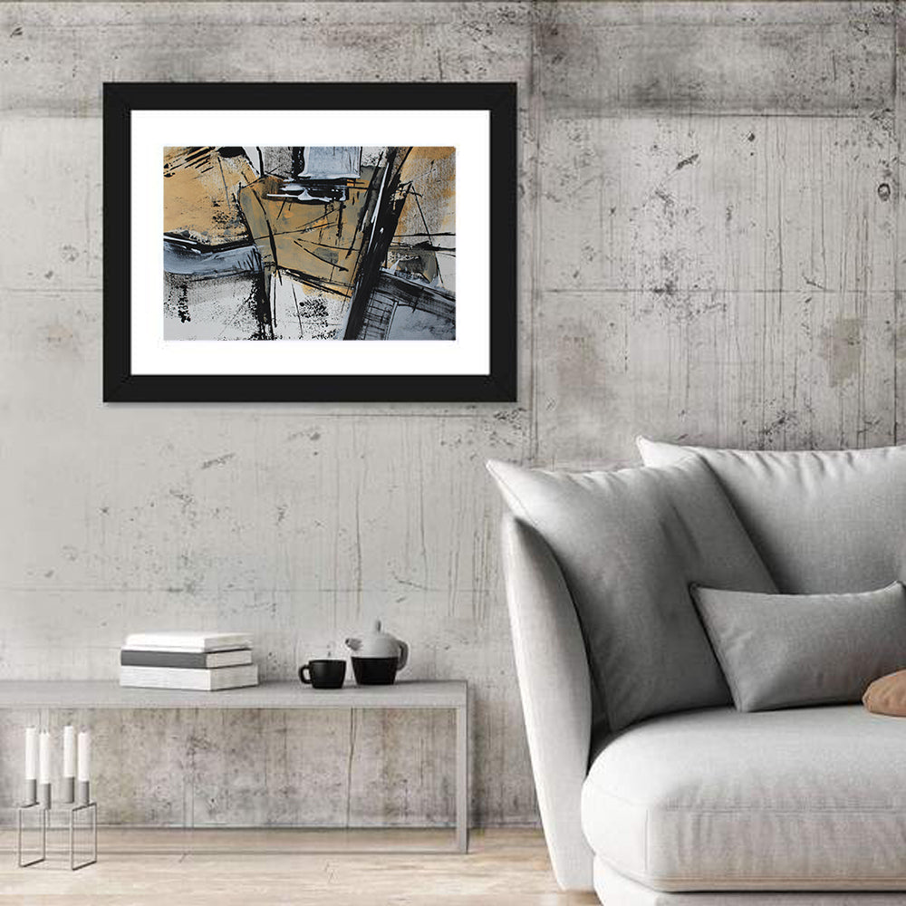 Layered Geometric Texture Wall Art