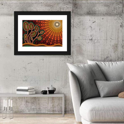 Pointillist Tree on Sunset Hill Wall Art