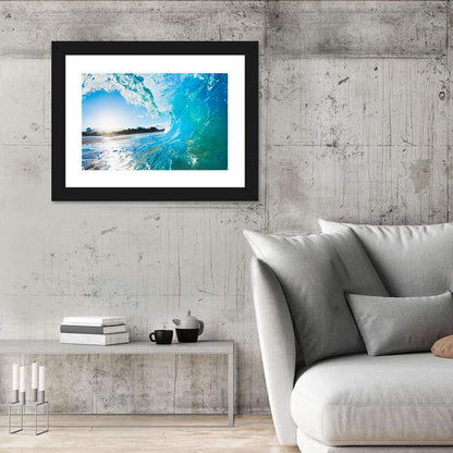 Inside a Breaking Blue Wave Wall Art