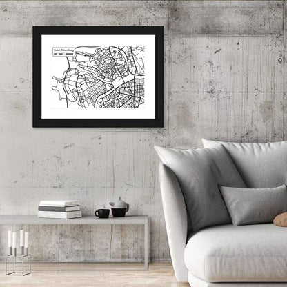 Saint Petersburg Street Plan Wall Art