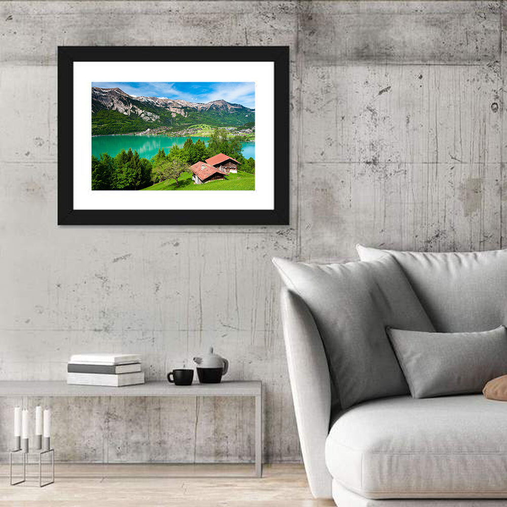 Lake Brienz with Alpine Cabins Wall Art