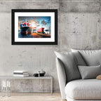 Global Logistics Nightscape Wall Art