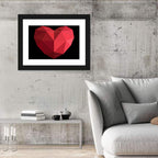 Low-poly Red Heart Wall Art