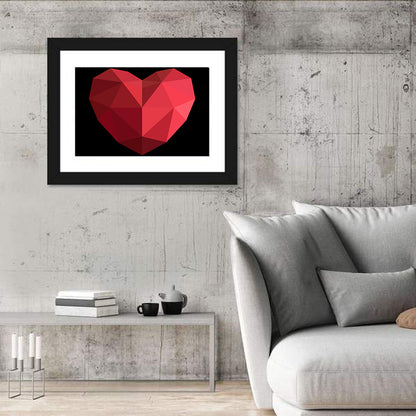 Low-poly Red Heart Wall Art