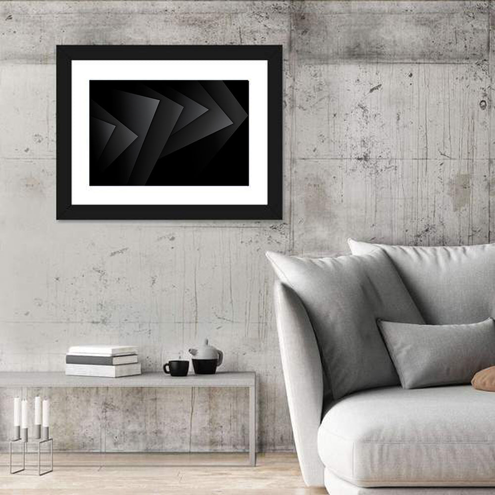 Dark Layered Geometry Wall Art