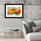 Gold and Teal Brushstroke Abstract Wall Art
