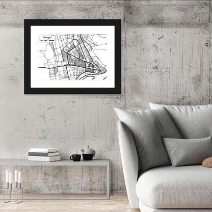 Bangui Street Grid Map Wall Art