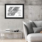 Brazzaville Hand-drawn Map Wall Art