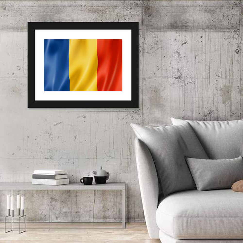 Romanian Tricolor Flag Wall Art