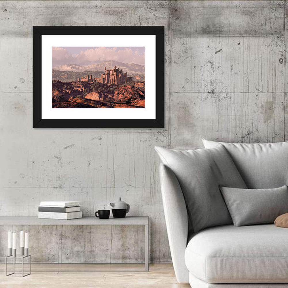 Medieval Fortress on Rocky Plateau Wall Art