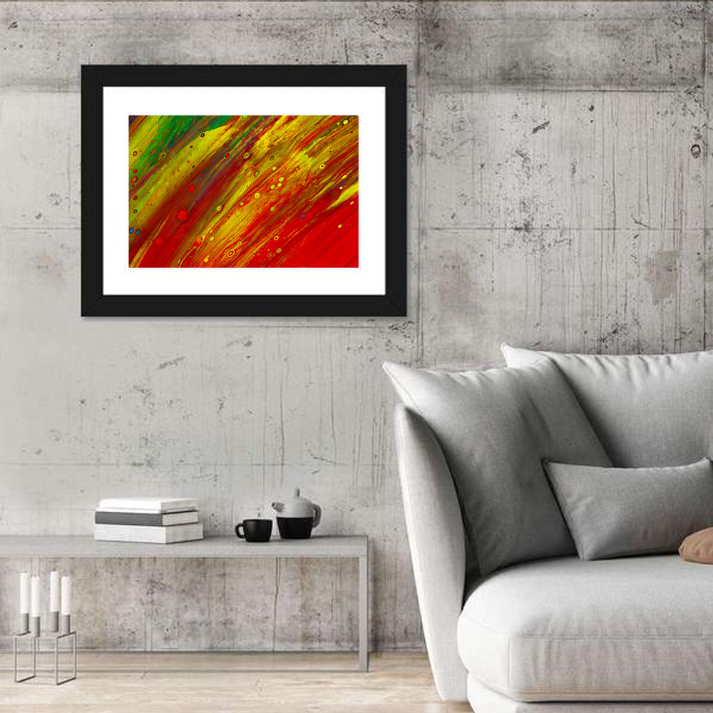 Vibrant Fluid Abstract with Cells Wall Art in a room, landscape