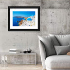 Oia Santorini Blue Domes Wall Art