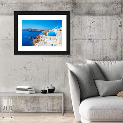 Oia Santorini Blue Domes Wall Art