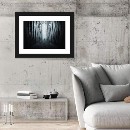 Strange Foggy Forest Path Wall Art