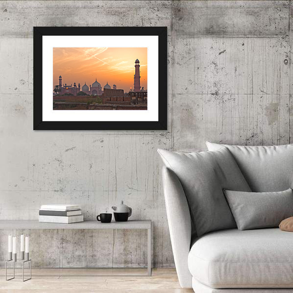 Badshahi Mosque at Golden Dusk Wall Art