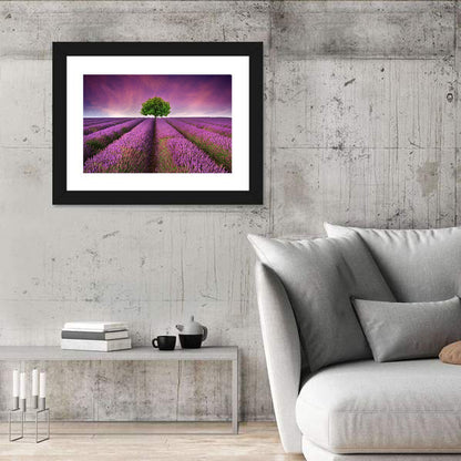Lavender Field at Sunset Wall Art