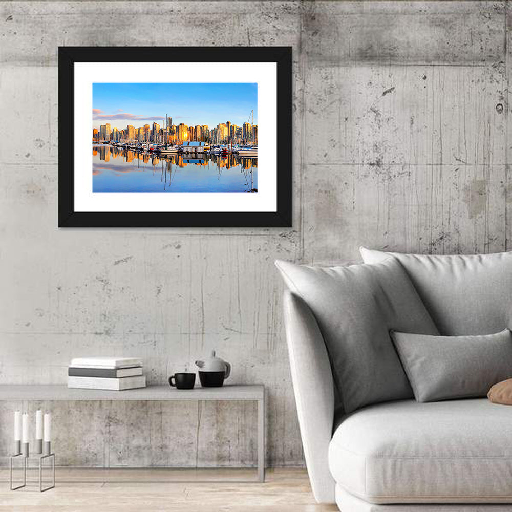 Vancouver Coal Harbour Sunset Skyline Wall Art