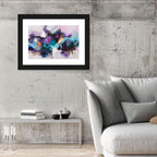 Impasto Texture Abstract in Purple and Teal Wall Art