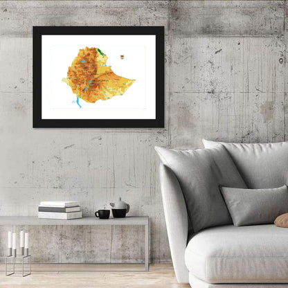Ethiopia Topographic Map Wall Art
