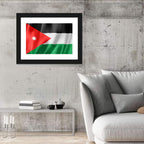 Jordan Flag with White Seven-pointed Star Wall Art