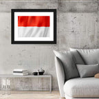 Indonesian Flag Waving Red and White Wall Art
