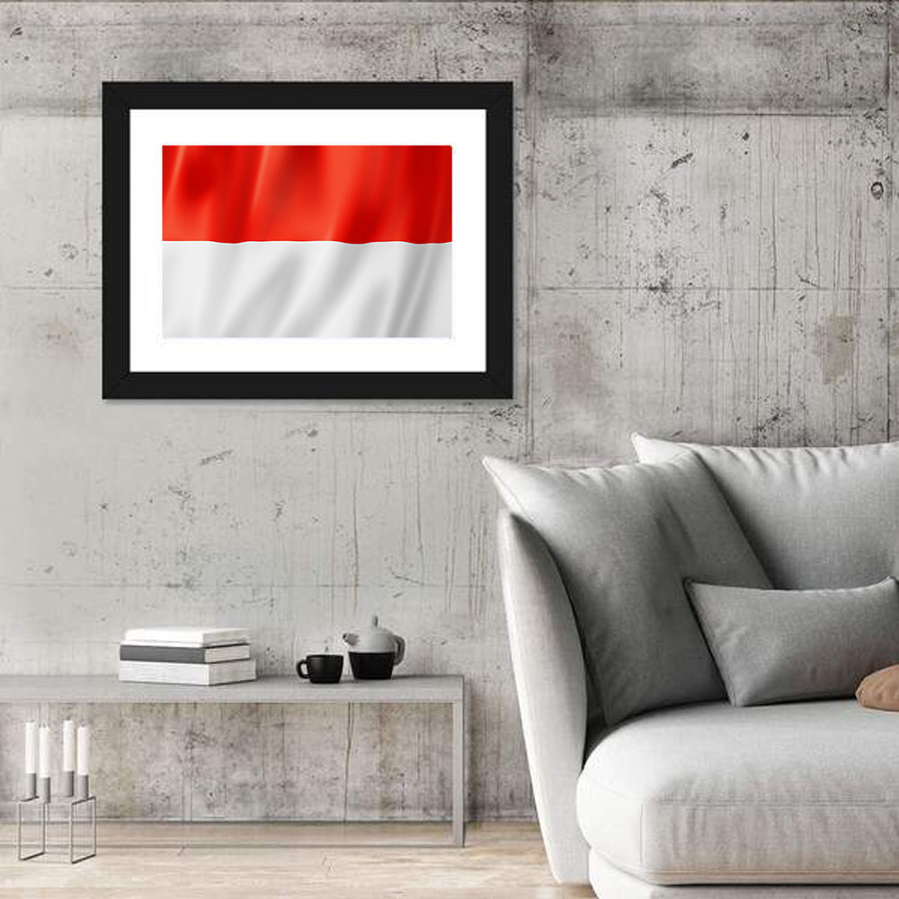 Indonesian Flag Waving Red and White Wall Art