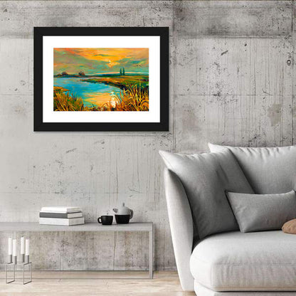 Rural Lake at Sunset Wall Art