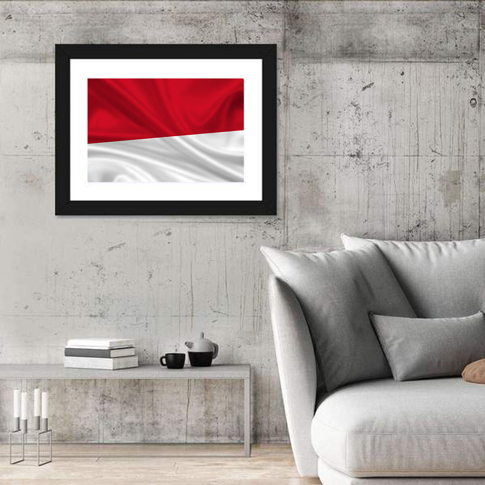 Indonesia Monaco Waving Flag Wall Art