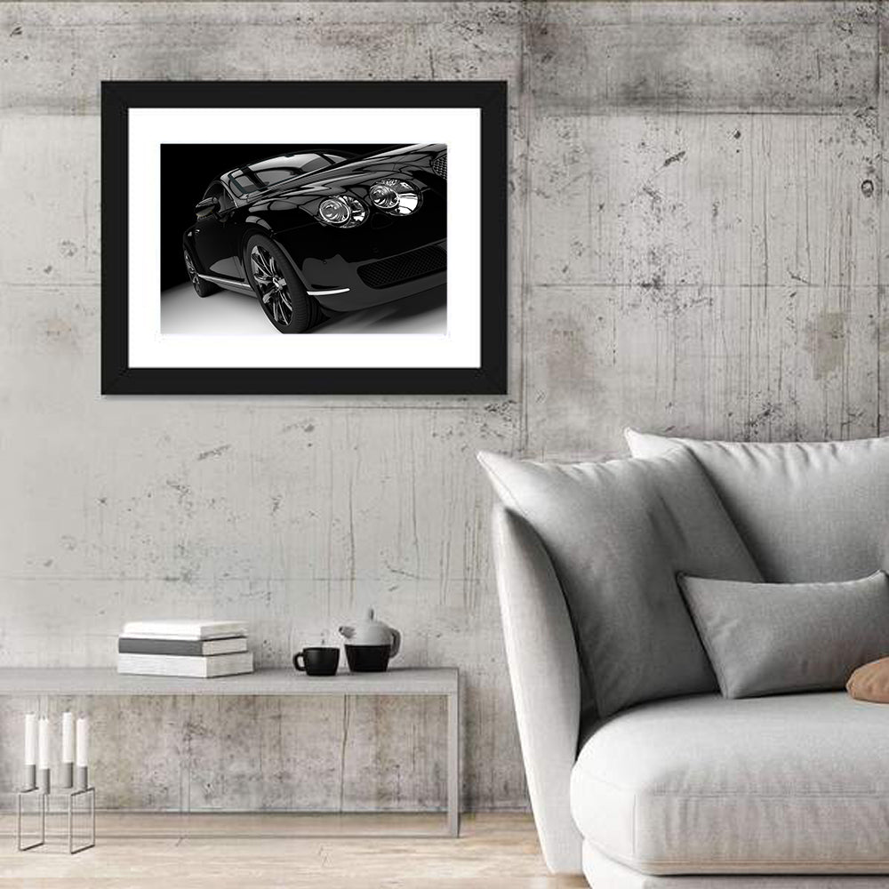 Black Luxury Car Close-up Wall Art