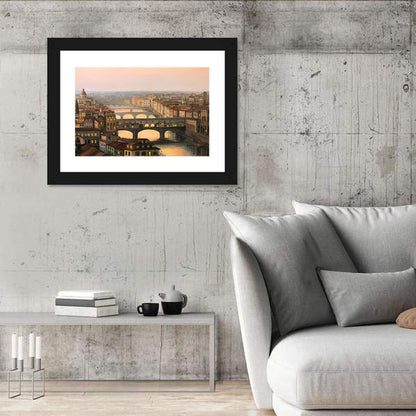 Florence Sunset Over Ponte Vecchio Wall Art