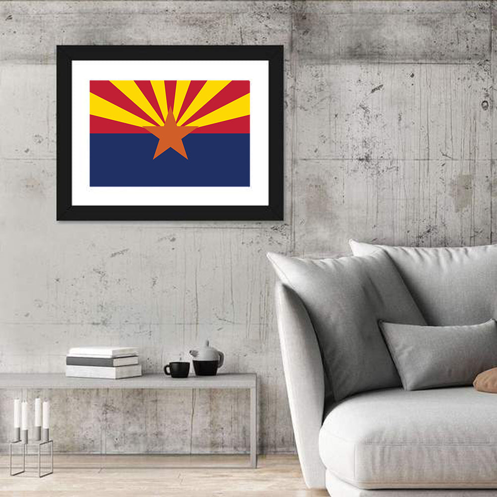Arizona State Flag Graphic Wall Art in a room, landscape