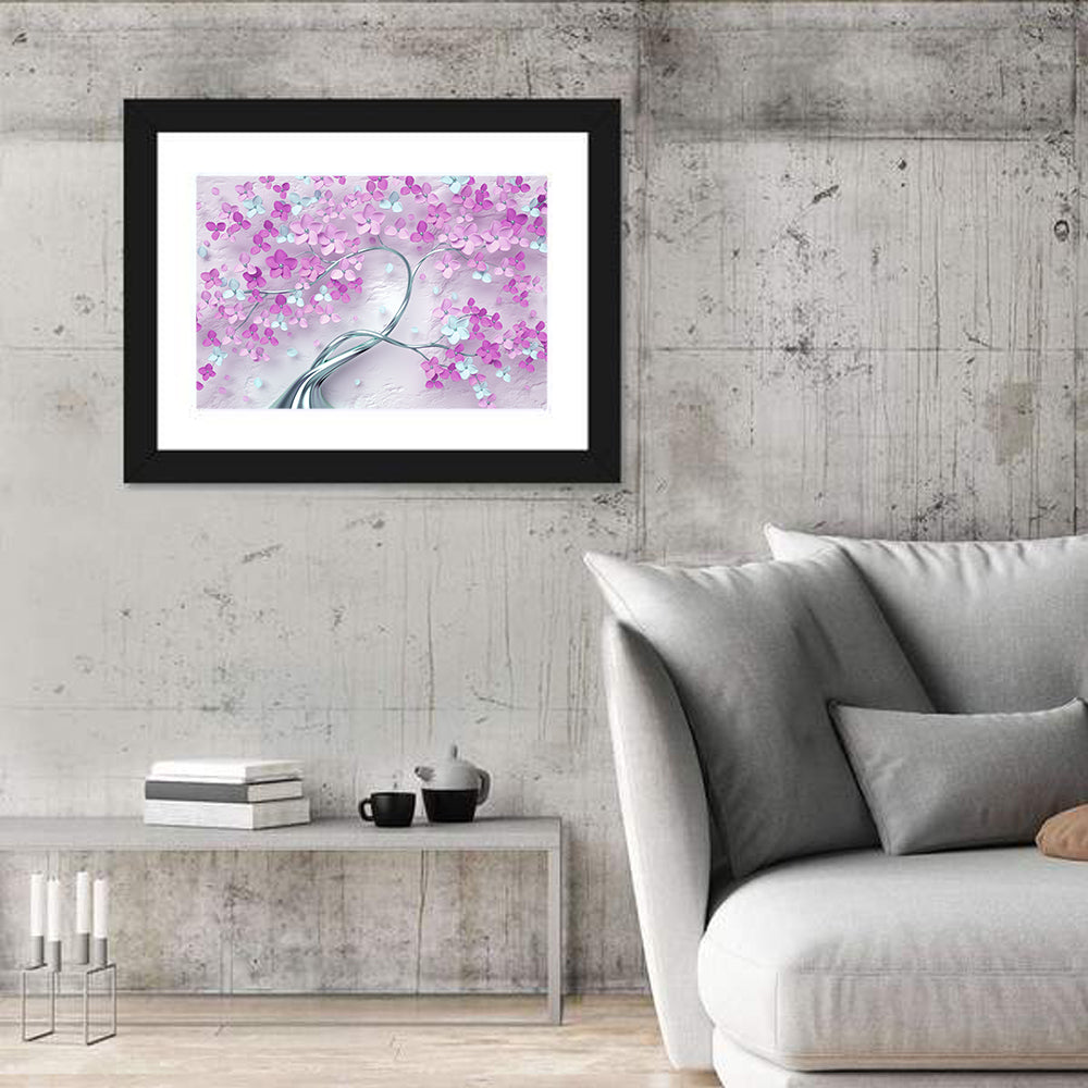 3d Flowering Tree Mural Wall Art