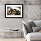 Sepia Vintage Roadster Side Profile Wall Art