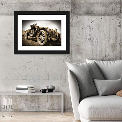 Sepia Vintage Roadster Side Profile Wall Art