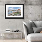 Frosted Autumn River Landscape Wall Art