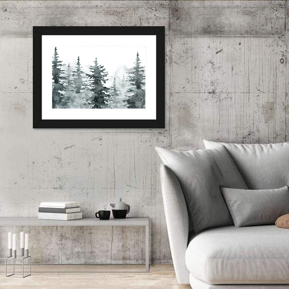 Snowy Pine and Spruce Forest Wall Art
