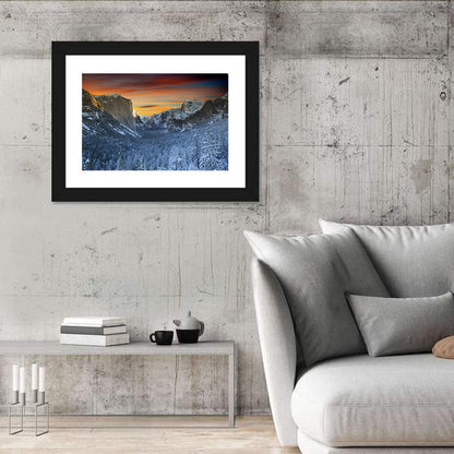 Yosemite Valley Winter Sunset Wall Art
