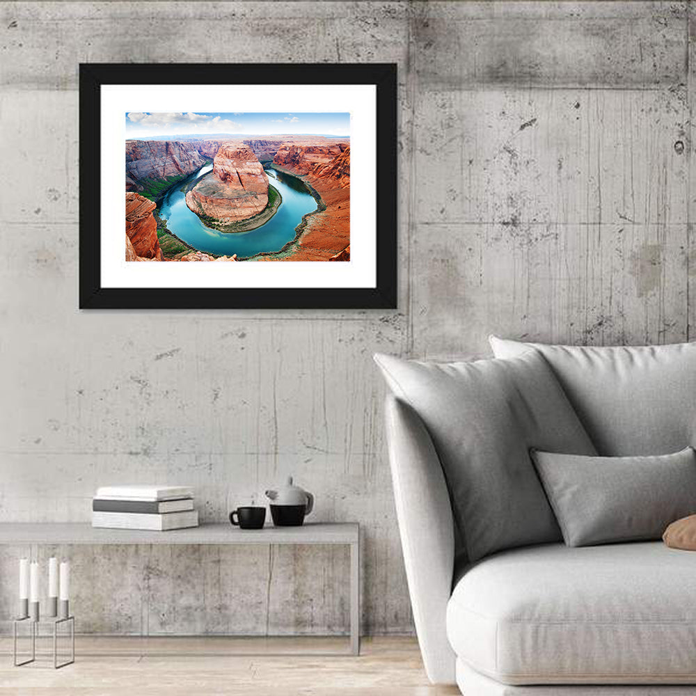 Horseshoe Bend Aerial, Page Arizona Wall Art in a room, landscape