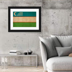 Uzbekistan Flag with Crescent and Stars Wall Art