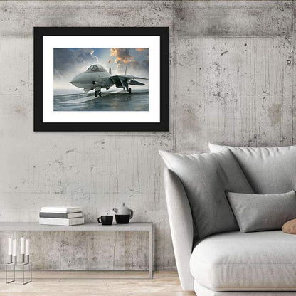 Swept-wing Jet on Flight Deck Wall Art