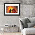 Three Firefighters Training Drill Wall Art