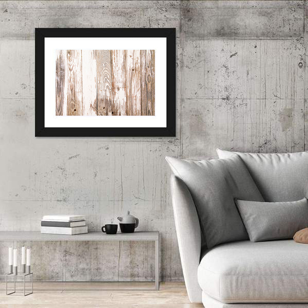 Weathered Wood Plank Texture Wall Art